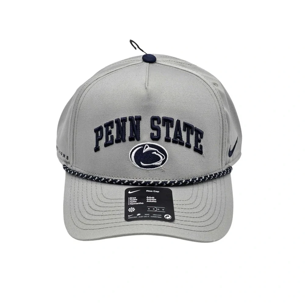 Nike Penn State Nittany Lions Primetime Rise Rope Snapback Hat Cap Gray NWT